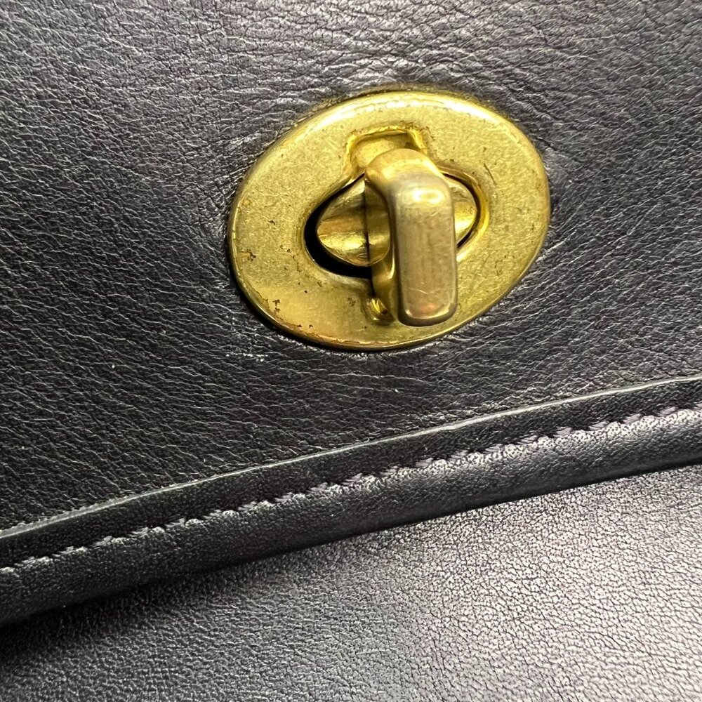 *SOLD*Coach Vintage Court Bag 9870 Crossbody Shoulder Satchel Black Brass EUC - Picture 14 of 16